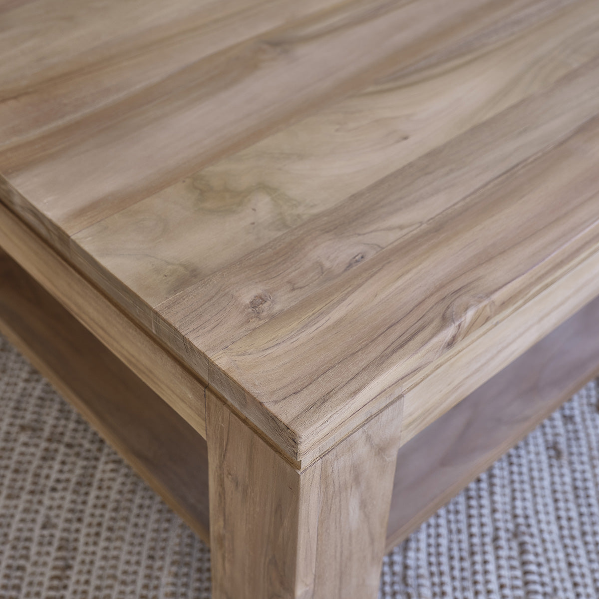 BOSTON - Mesa de centro de teca maciza 120 cm