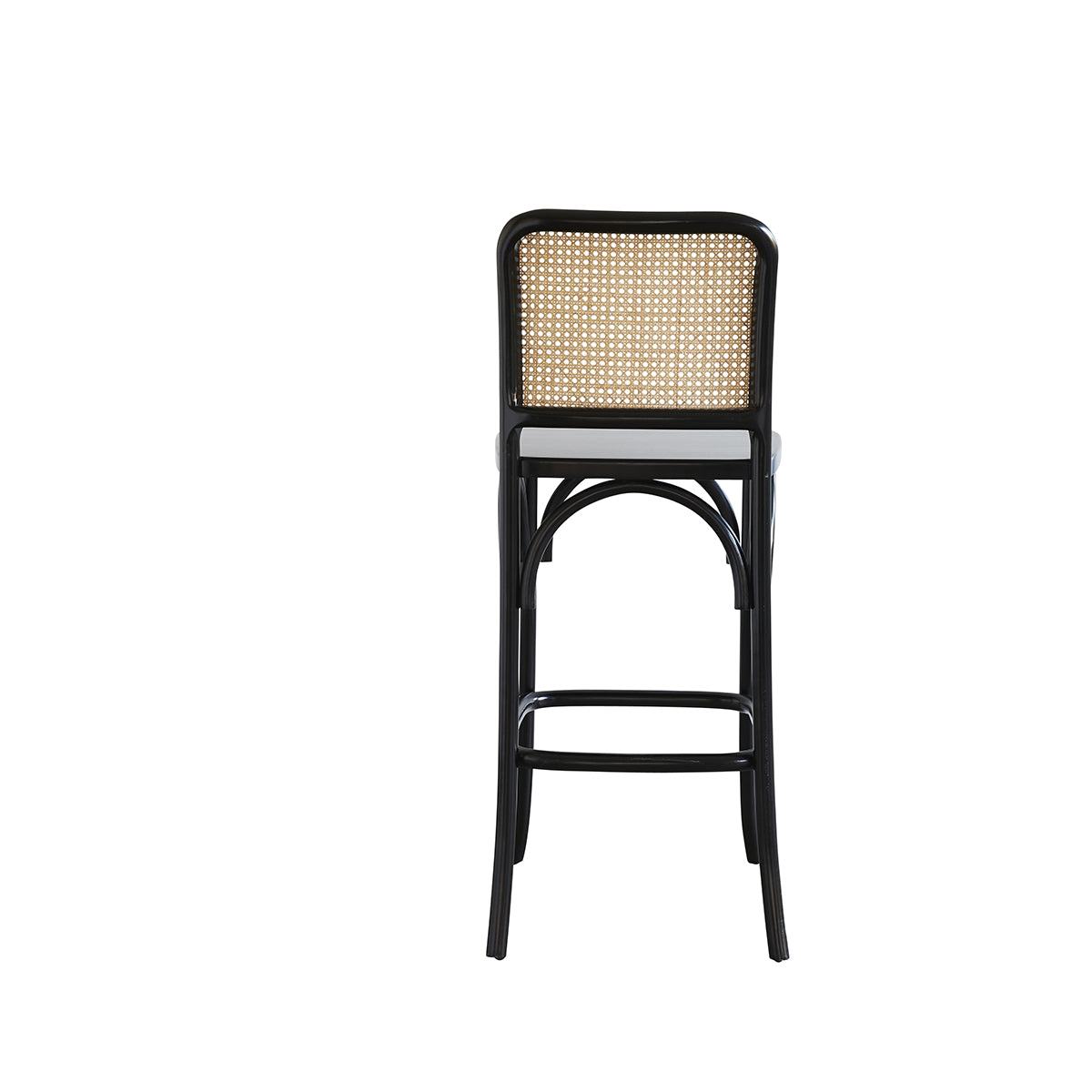 ARON - Taburete de caoba maciza y rejilla