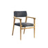 Sillón de exterior de teca maciza y cuerda negra