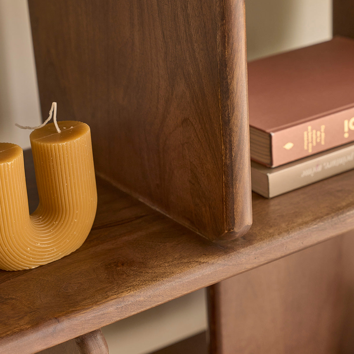 CLEO - Librería de madera maciza de mango, 106 cm