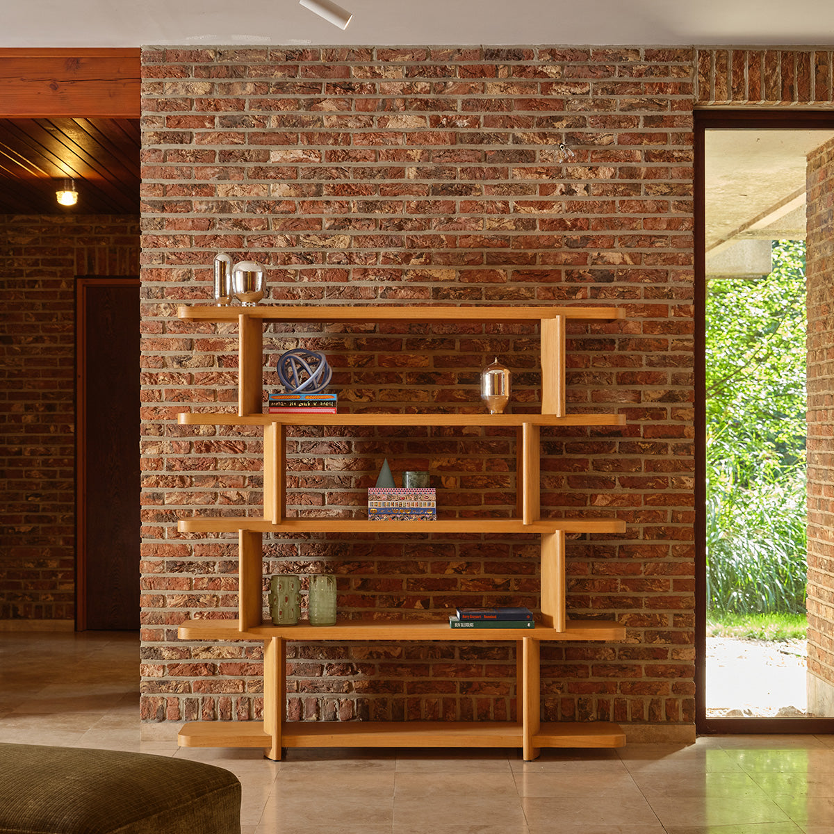 OTTO - Librería de madera de mindi natural de 160 cm