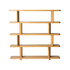 Librería de madera de mindi natural de 160 cm