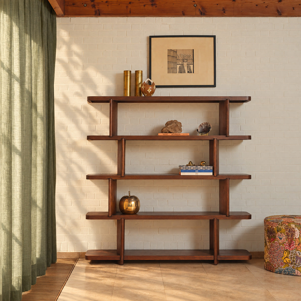 OTTO - Librería de madera de mindi marrón de 160 cm