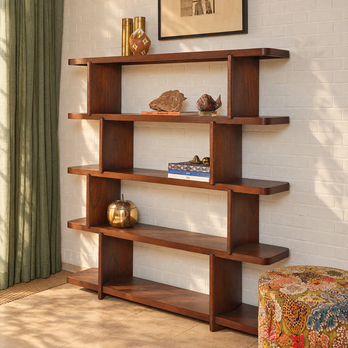 OTTO - Librería de madera de mindi marrón de 160 cm