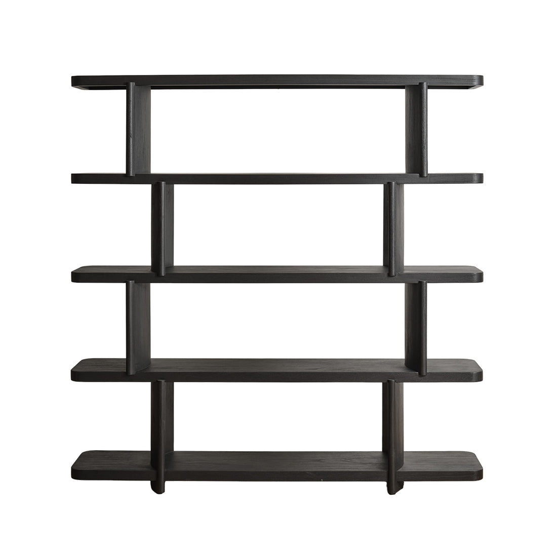 OTTO - Estantería de madera de mindi negra, 161 cm de altura