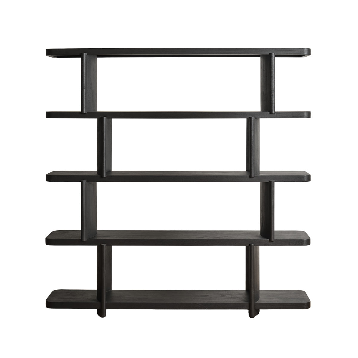 OTTO - Estantería de madera de mindi negra, 161 cm de altura