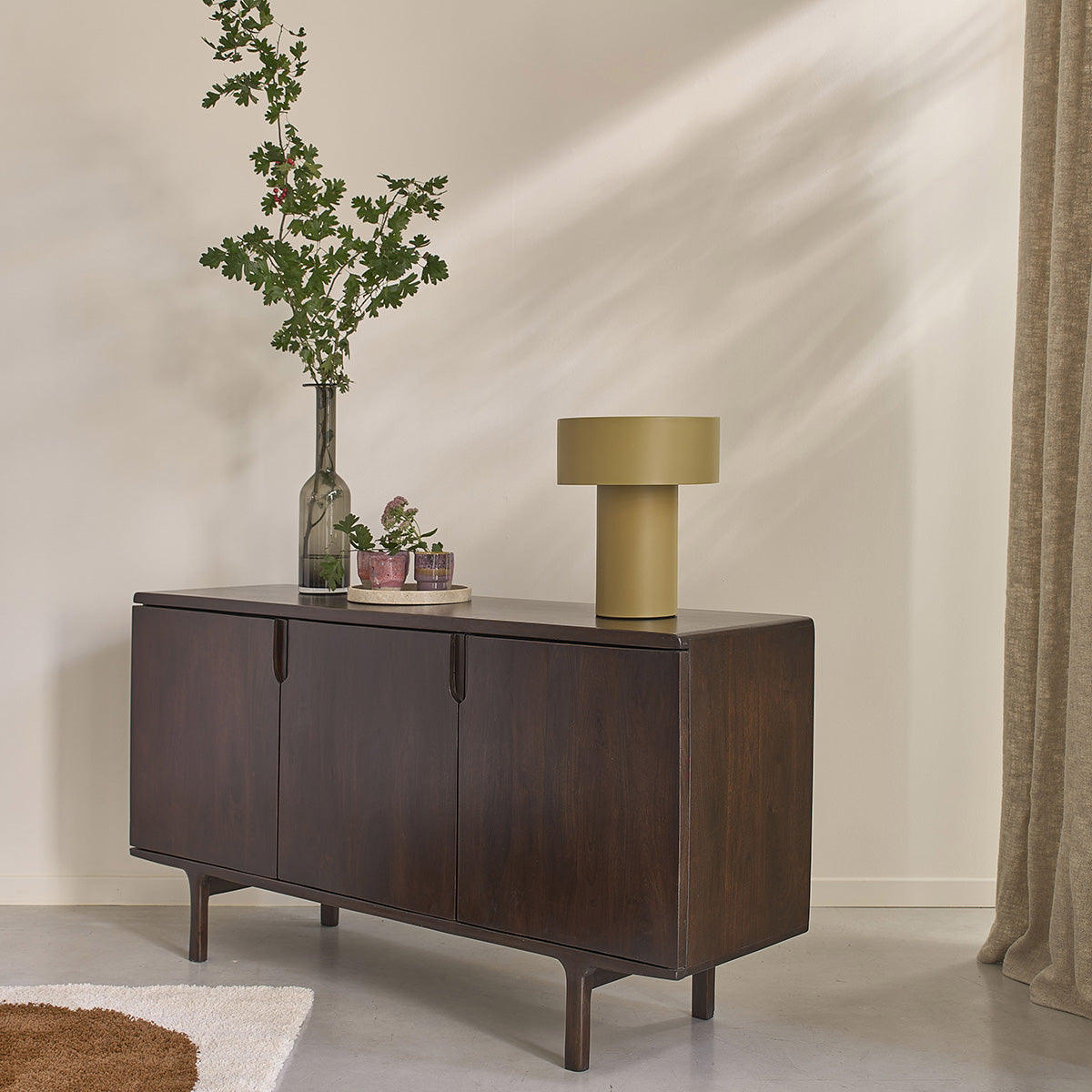 LAZARE - Aparador de madera maciza de mango de 150 cm