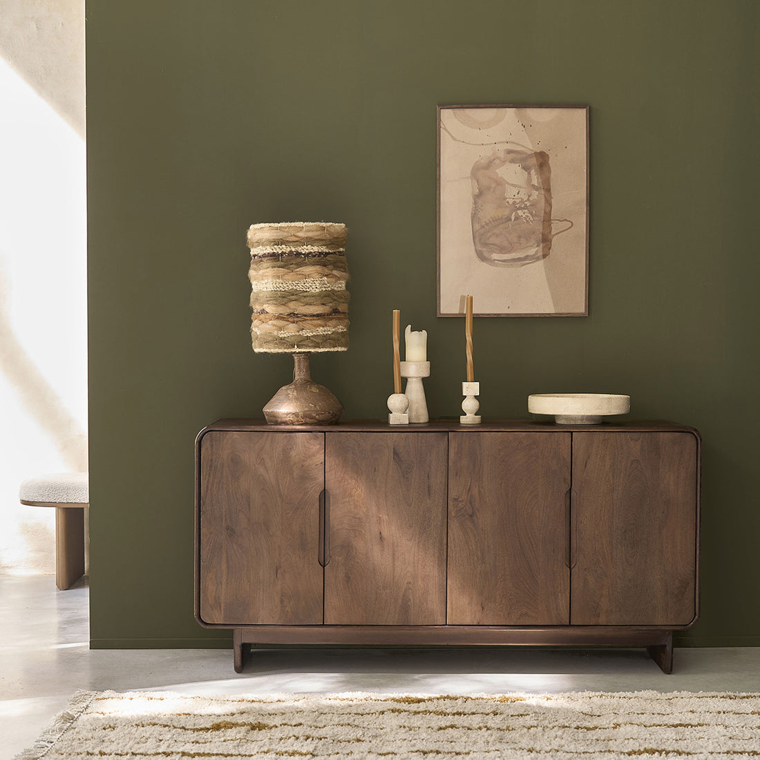 SOFIA - Aparador de madera maciza de mango de 160 cm