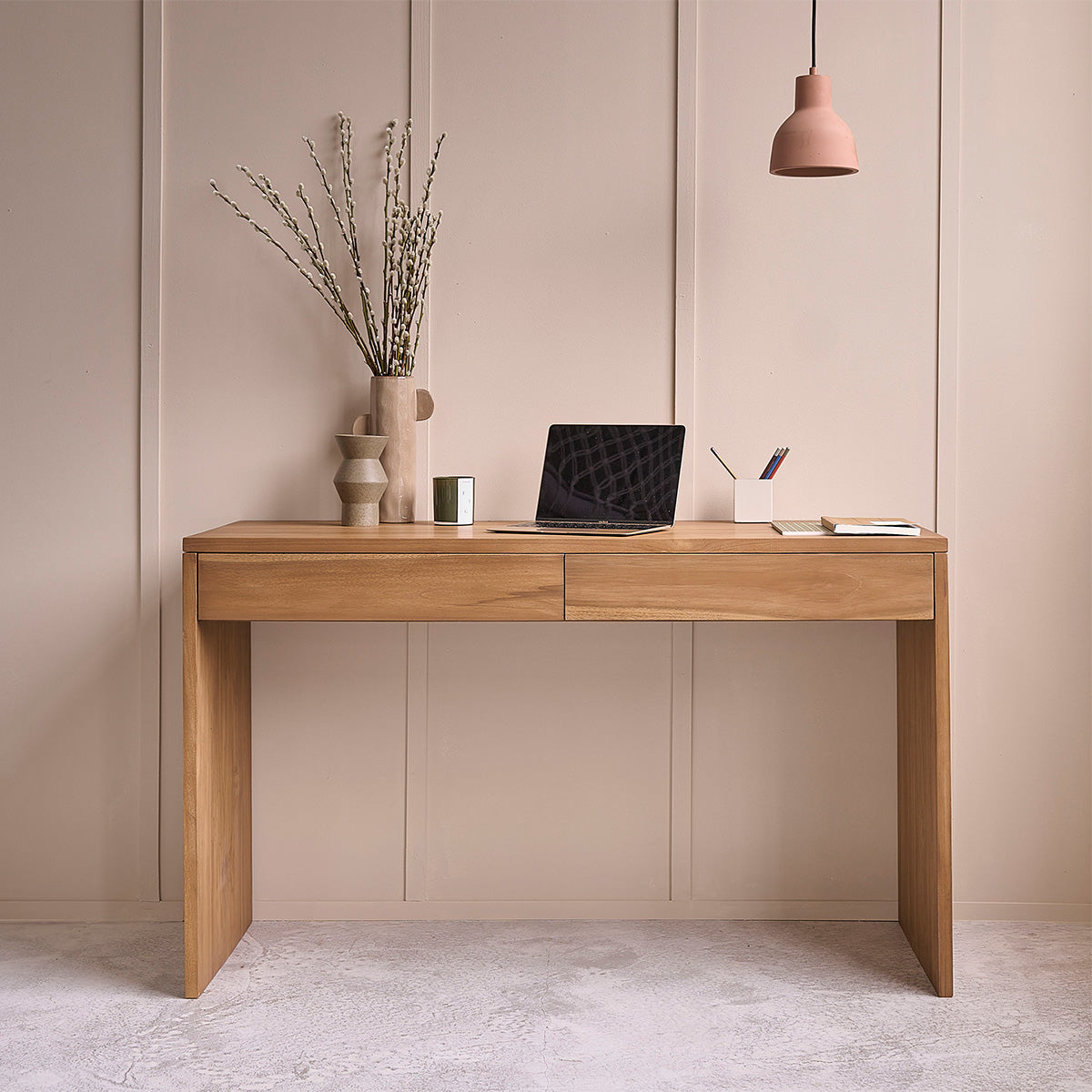 TRISTAN - Escritorio de teca maciza 130 cm