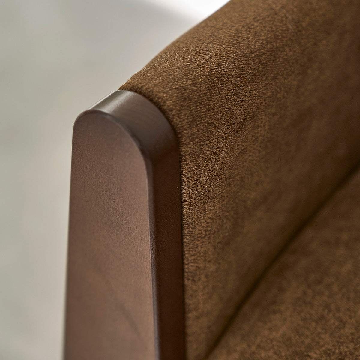 ONDINE - Sofá recto de 3 plazas de madera maciza y tejido de terciopelo color bronce