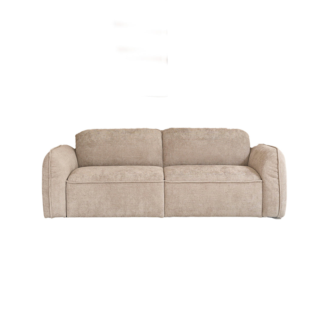 HECTOR - Sofá recto de 3 plazas de terciopelo trenzado beige