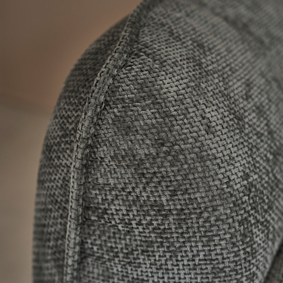 HECTOR - Sofá recto de 3 plazas en terciopelo trenzado verde grisáceo