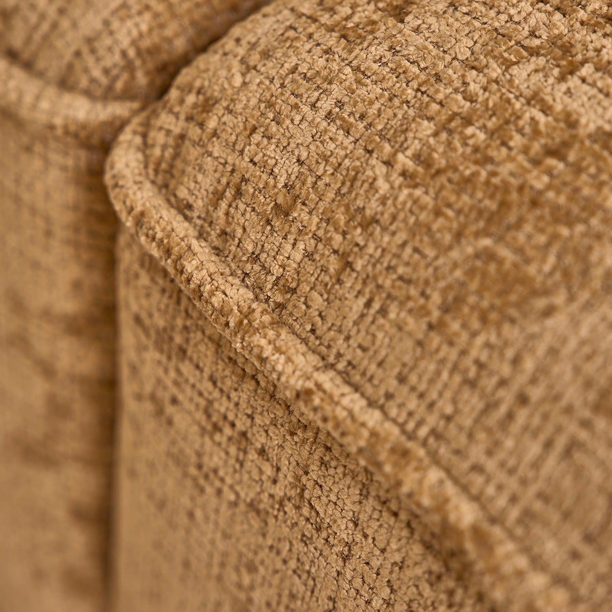 HECTOR - Sofá recto de 3 plazas en terciopelo texturizado ocre