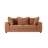 Sofá recto de 3 plazas en tejido efecto lino terracota