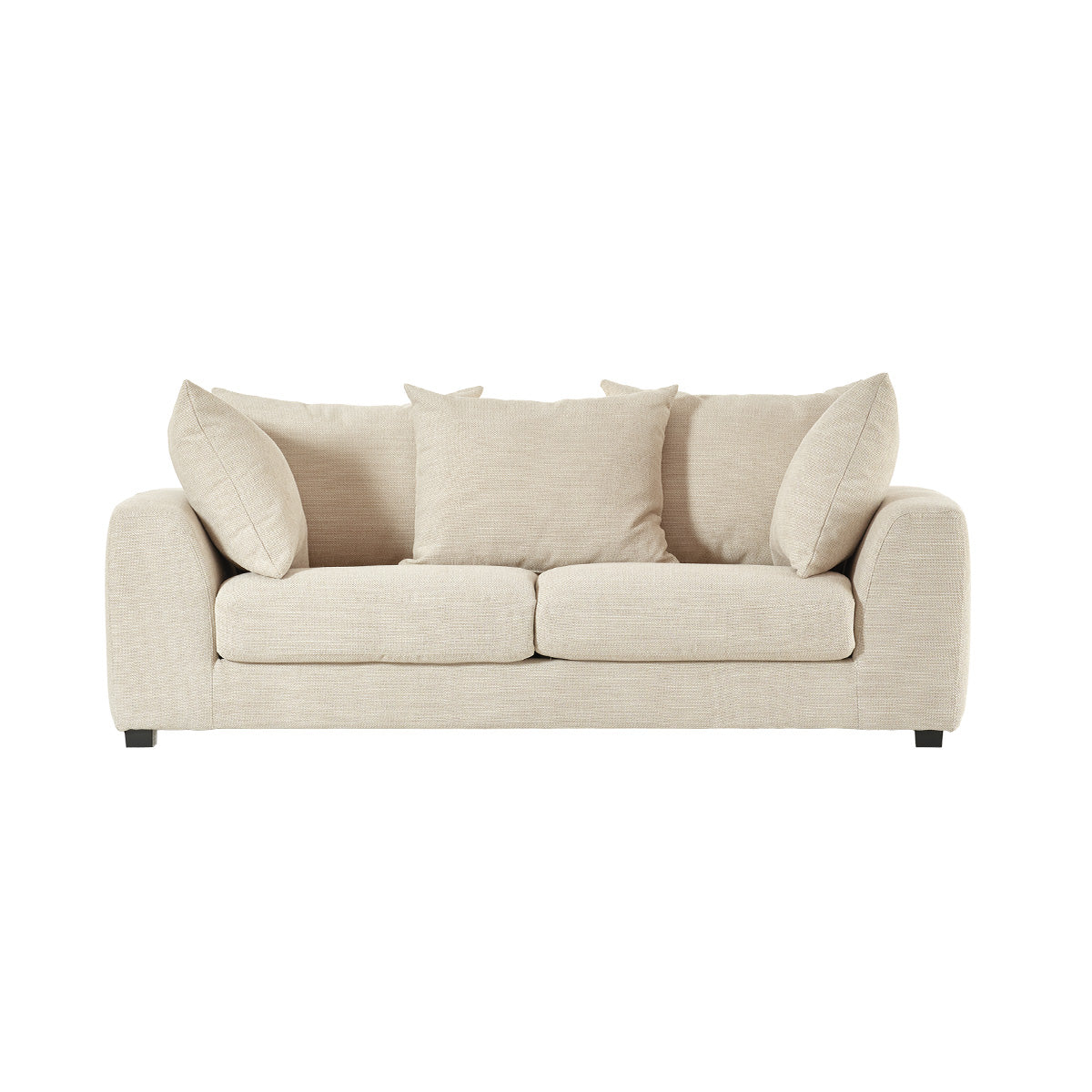 EDMOND - Sofá convertible de 3 plazas en tejido texturizado beige jaspeado
