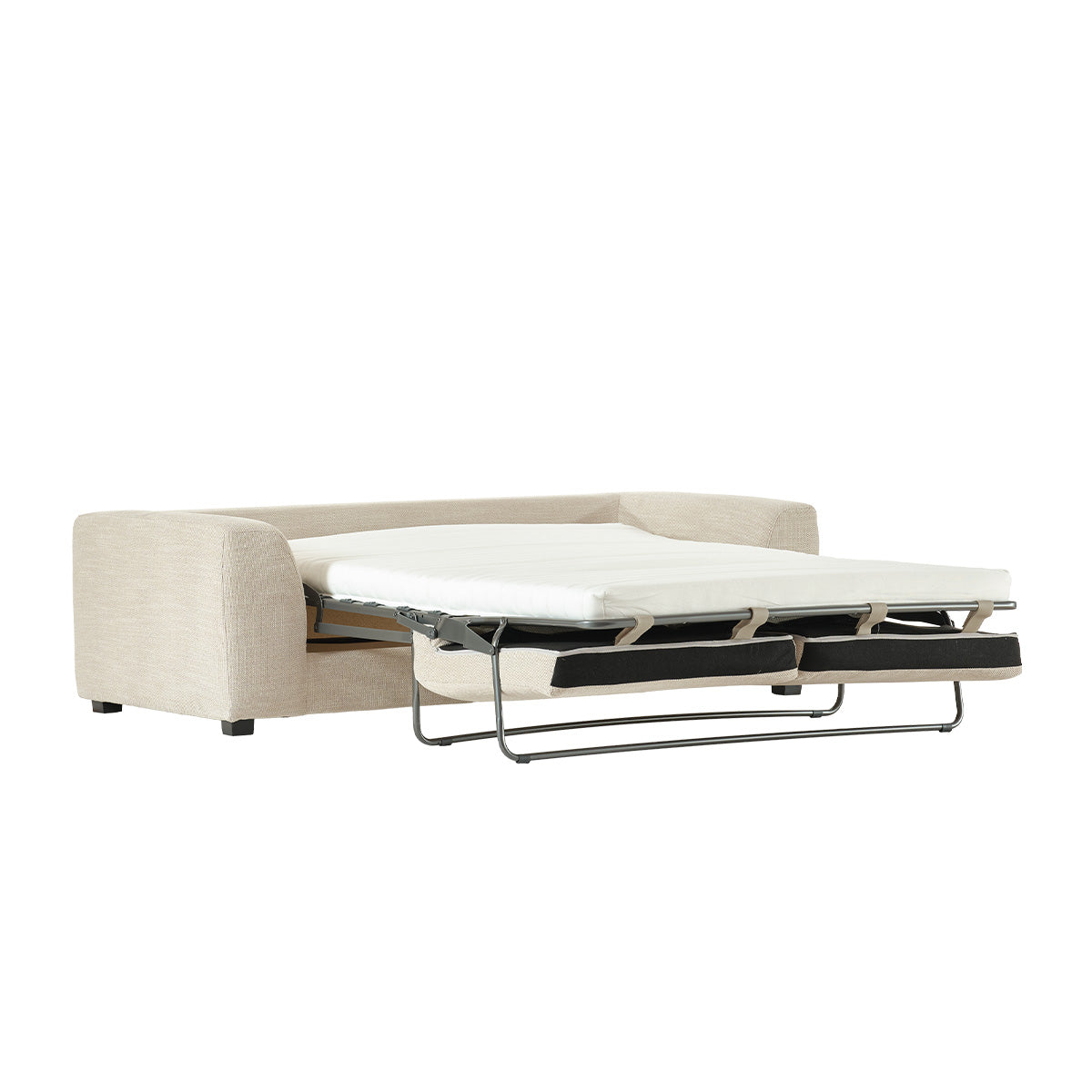 EDMOND - Sofá convertible de 3 plazas en tejido texturizado beige jaspeado