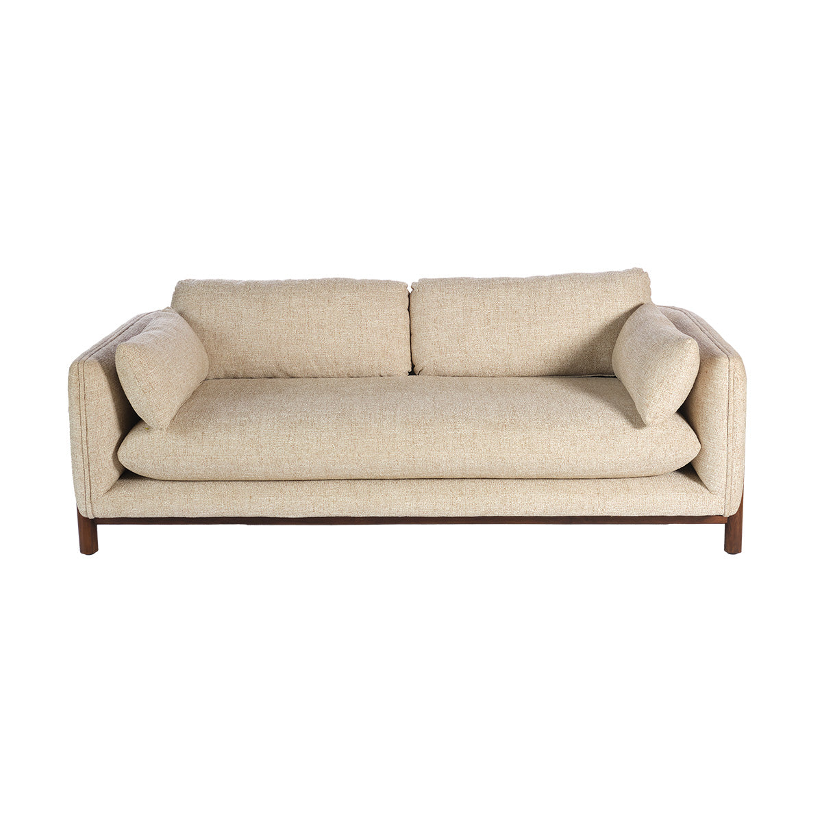 YVES - Sofá de dos plazas «Mindi» con tapizado de tela beige jaspeada