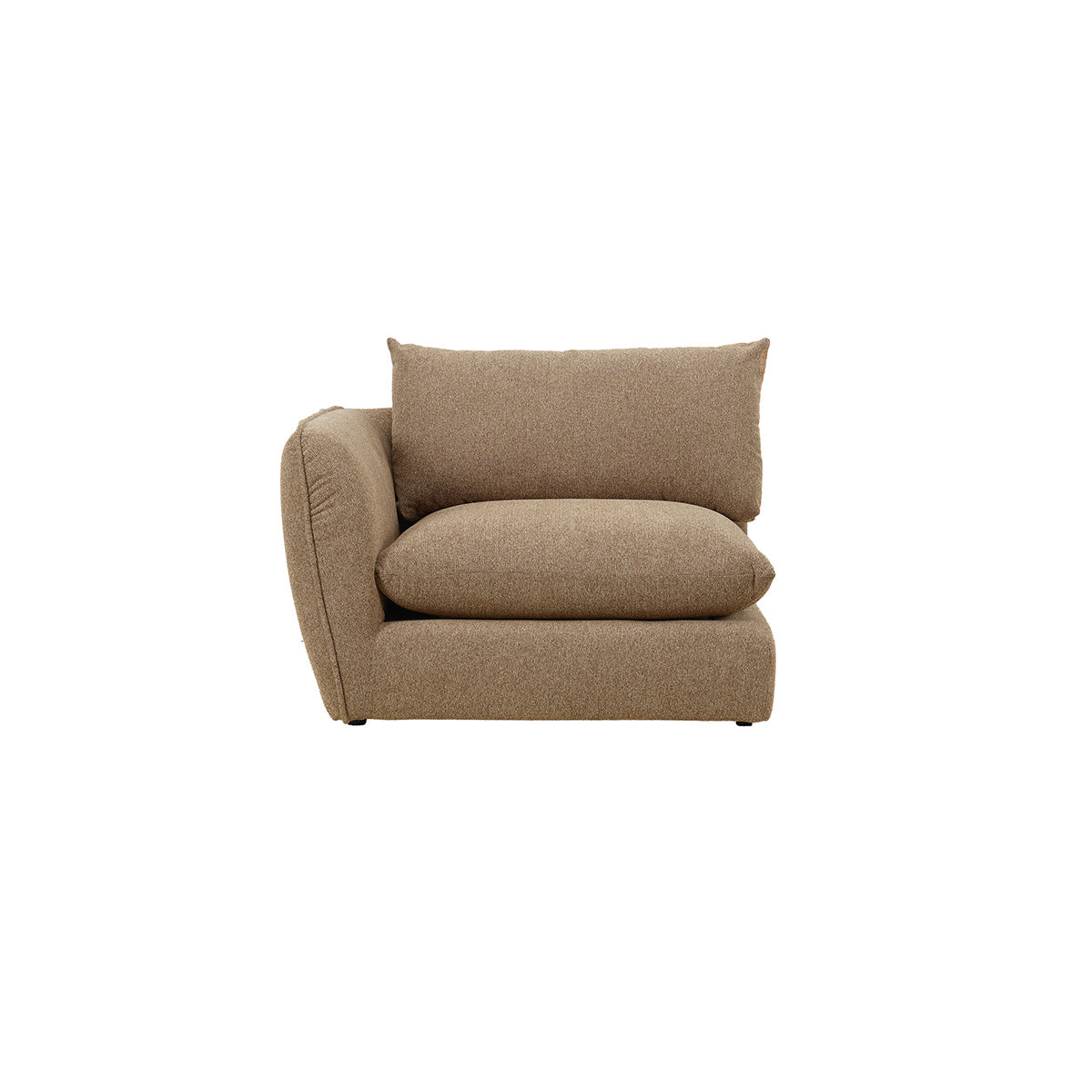 LEOPOLD - Esquina izquierda modular en tejido texturizado de color marrón claro 