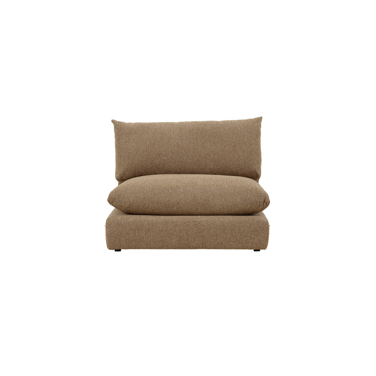 LEOPOLD - Sillón modular de tela texturizada de color marrón claro 