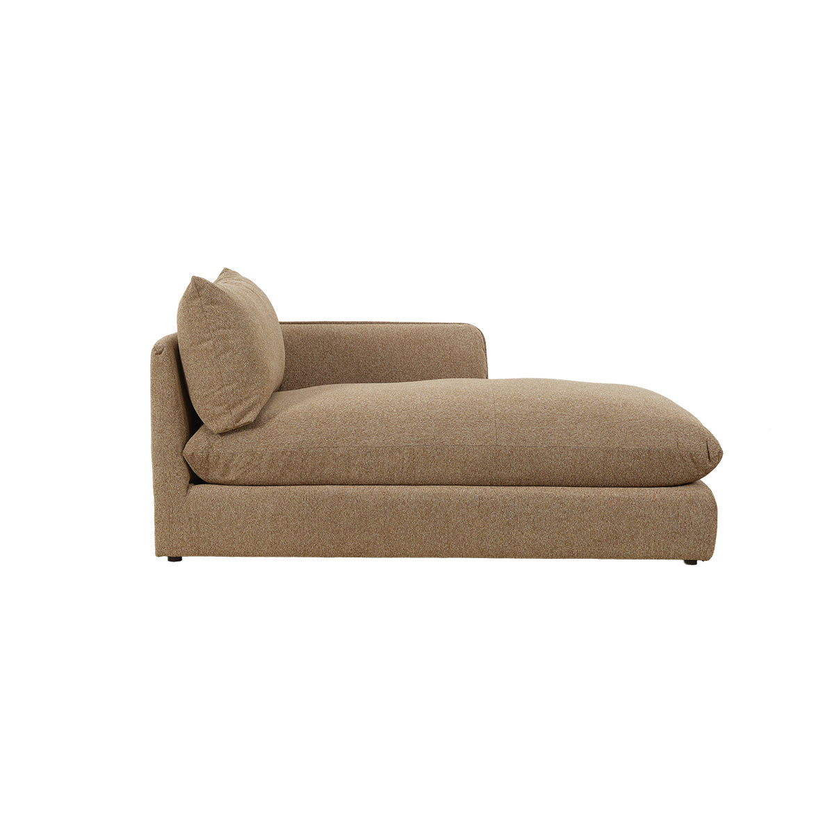 LEOPOLD - Diván modular izquierdo de tejido texturizado de color marrón claro
