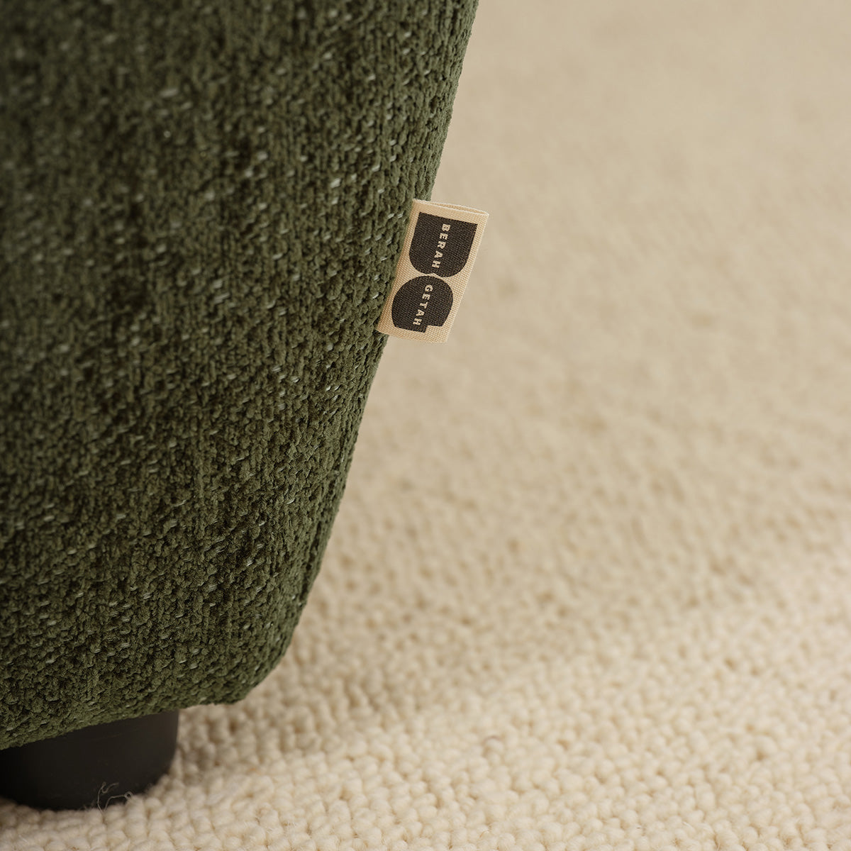 LEOPOLD - Esquina izquierda modular de felpa verde jaspeada