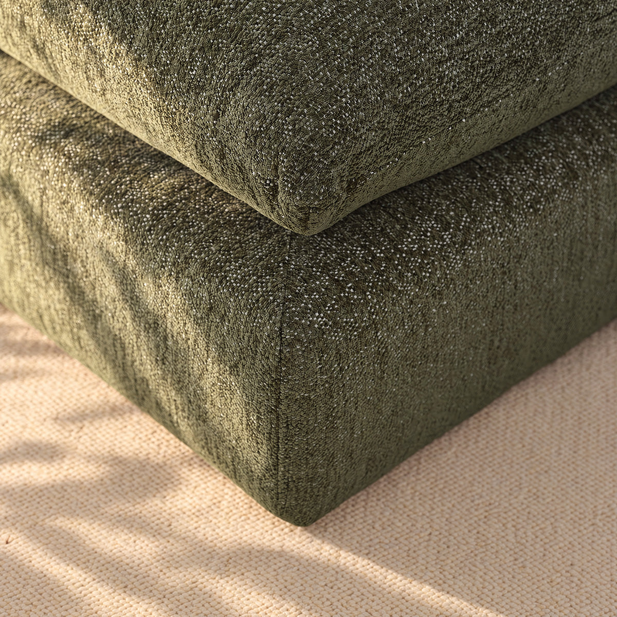 LEOPOLD - Sillón modular de chenilla verde jaspeada