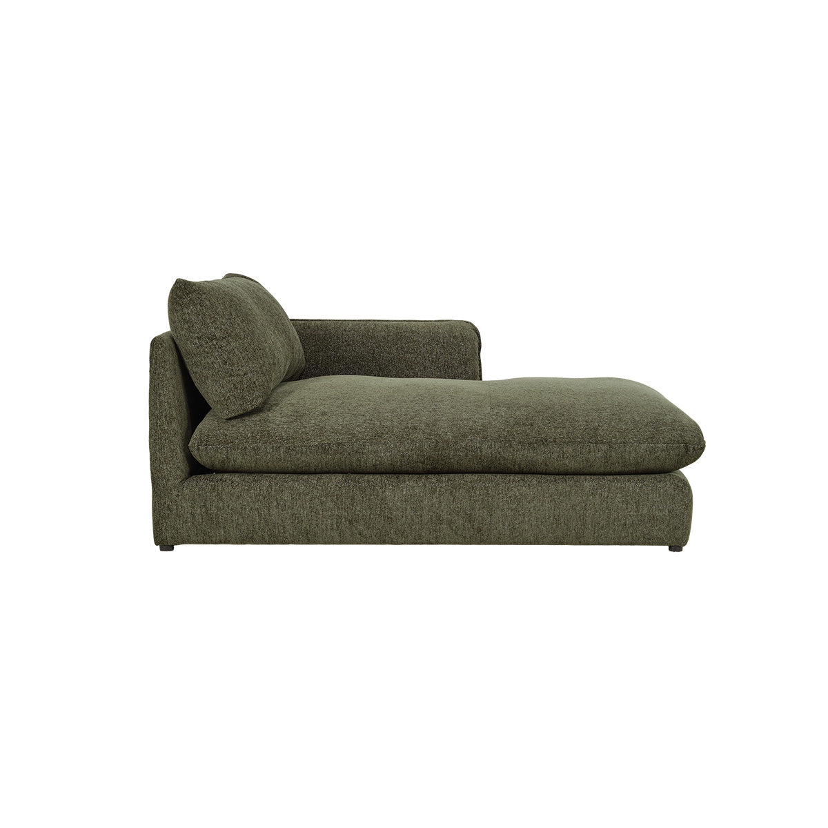 LEOPOLD - Mesa auxiliar recta modular de felpa verde jaspeada