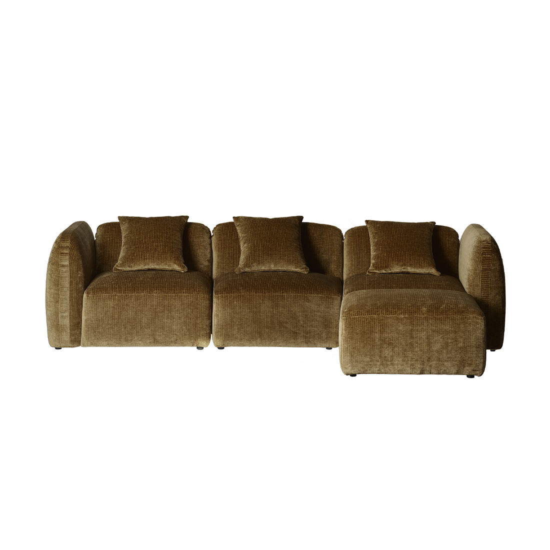 PABLO - Sofá modular de 4 plazas en terciopelo color bronce 