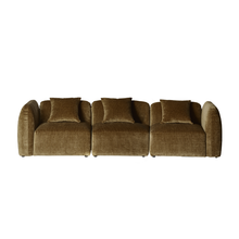 Sofá modular de 3 plazas en terciopelo color bronce