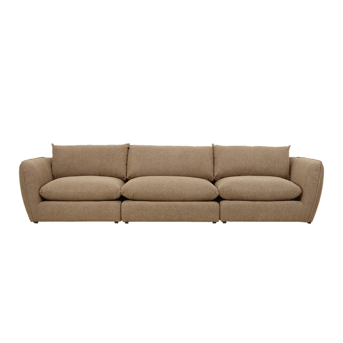 LEOPOLD - Sofá modular de 3 plazas en tejido texturizado de color marrón claro