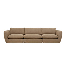 Sofá modular de 3 plazas en tejido texturizado de color marrón claro