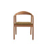 Silla de teca maciza con asiento de terciopelo acanalado caqui