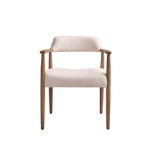Silla de roble macizo y tejido bouclette