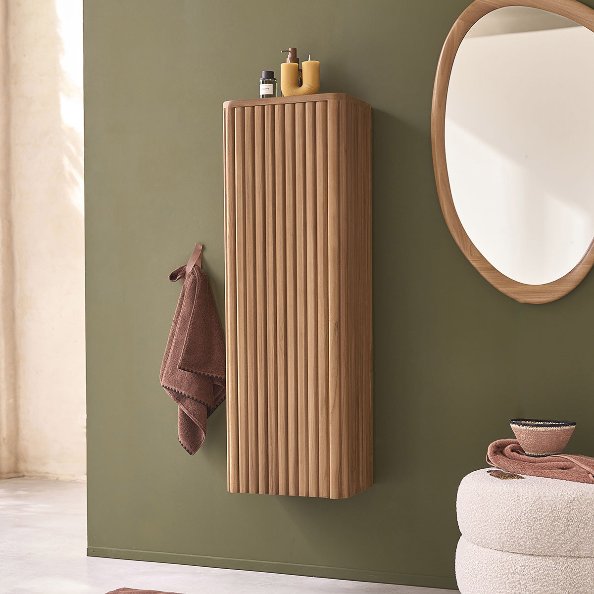 BELIZE - Mueble de baño suspendido de teca maciza de 120 cm