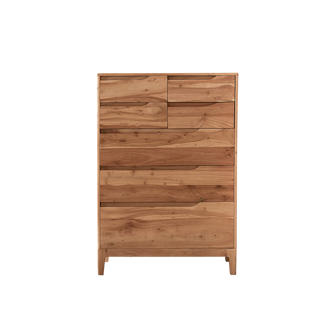 SAMSO - Cómoda de madera maciza de acacia de 80 cm