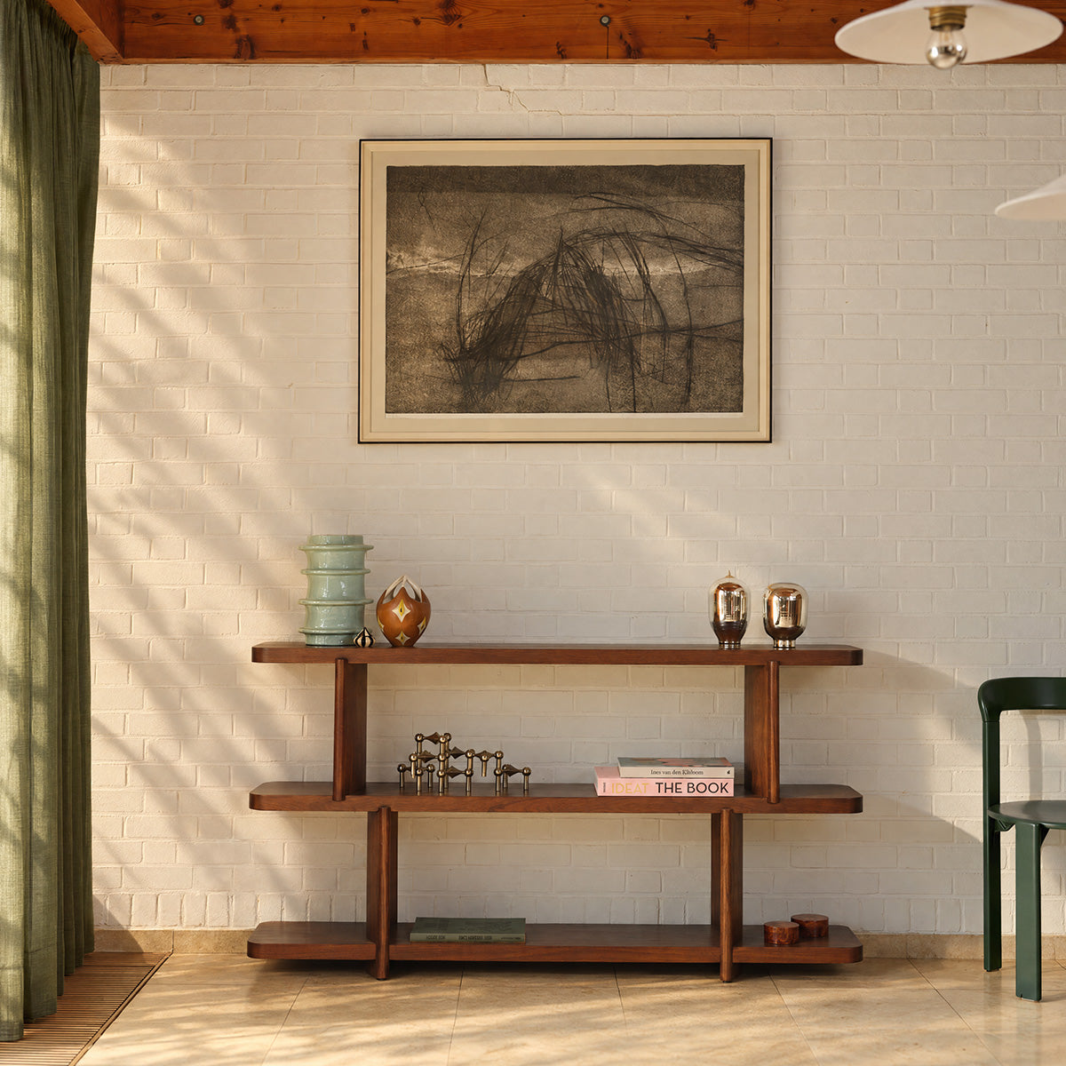 OTTO - Consola de madera de mindi marrón de 160 cm