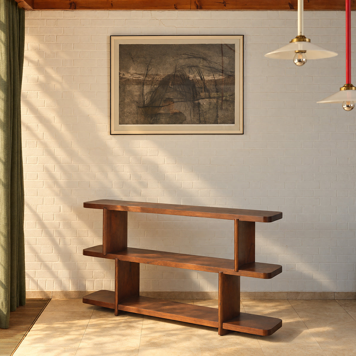OTTO - Consola de madera de mindi marrón de 160 cm