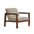 Sillón de madera maciza de mindi y tela bouclé en color topo jaspeado
