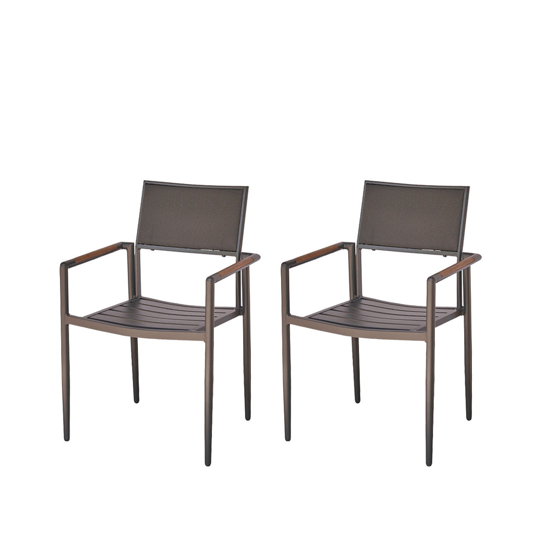 SIENA - Sillón de jardín de teca maciza y aluminio (lote de 2)