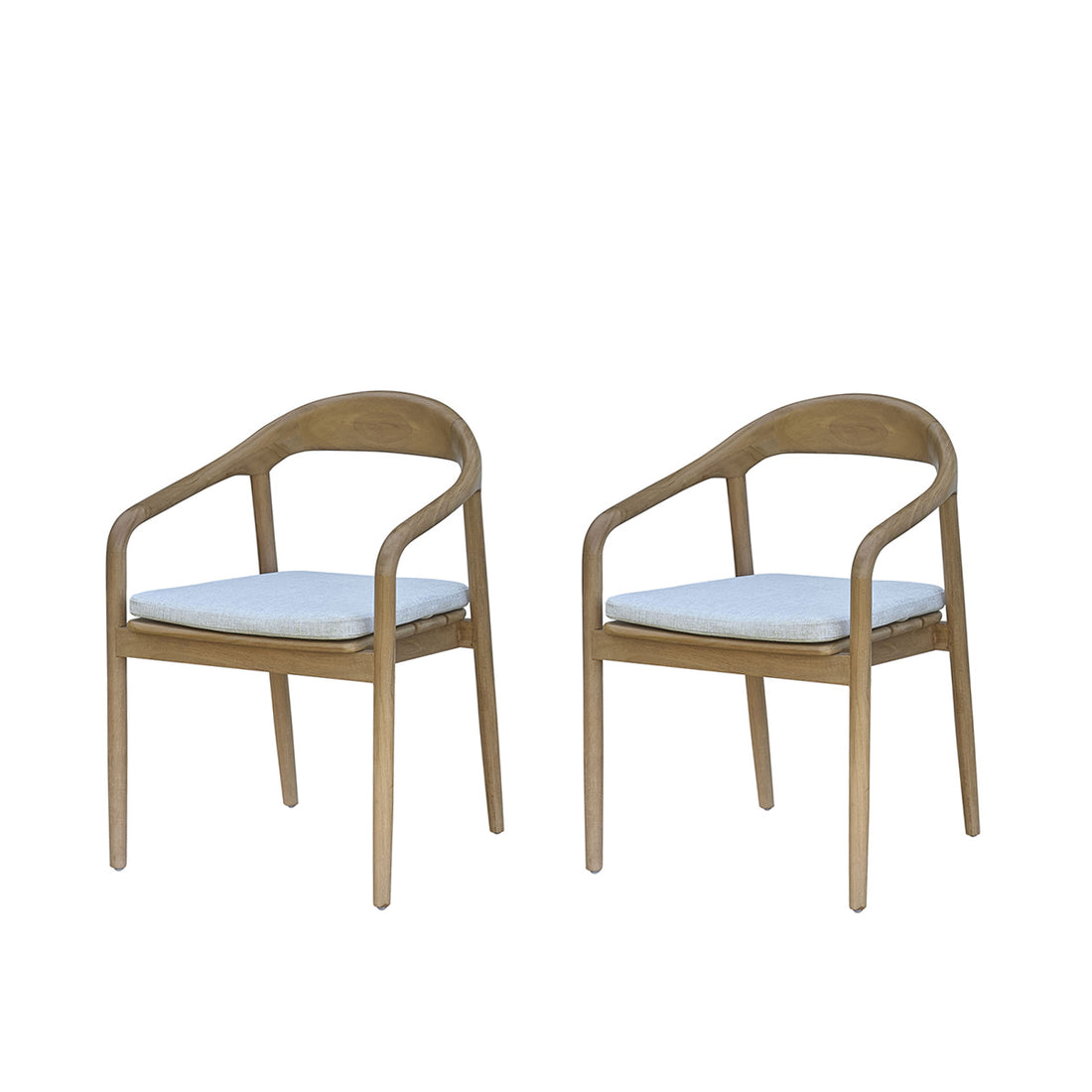 AMBRE - Sillón de jardín de teca maciza (lote de 2)