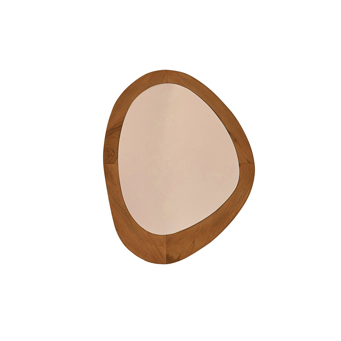 ADELE - Espejo orgánico de madera de teca 75x60 cm