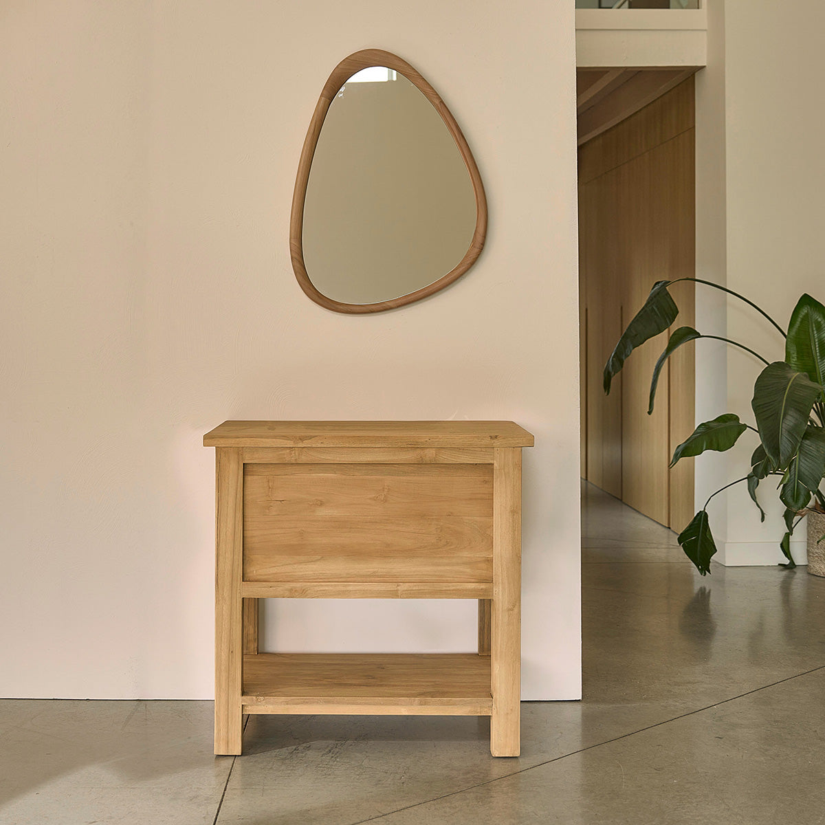 NAHELE - Mueble de lavabo de teca maciza reciclada 82 cm