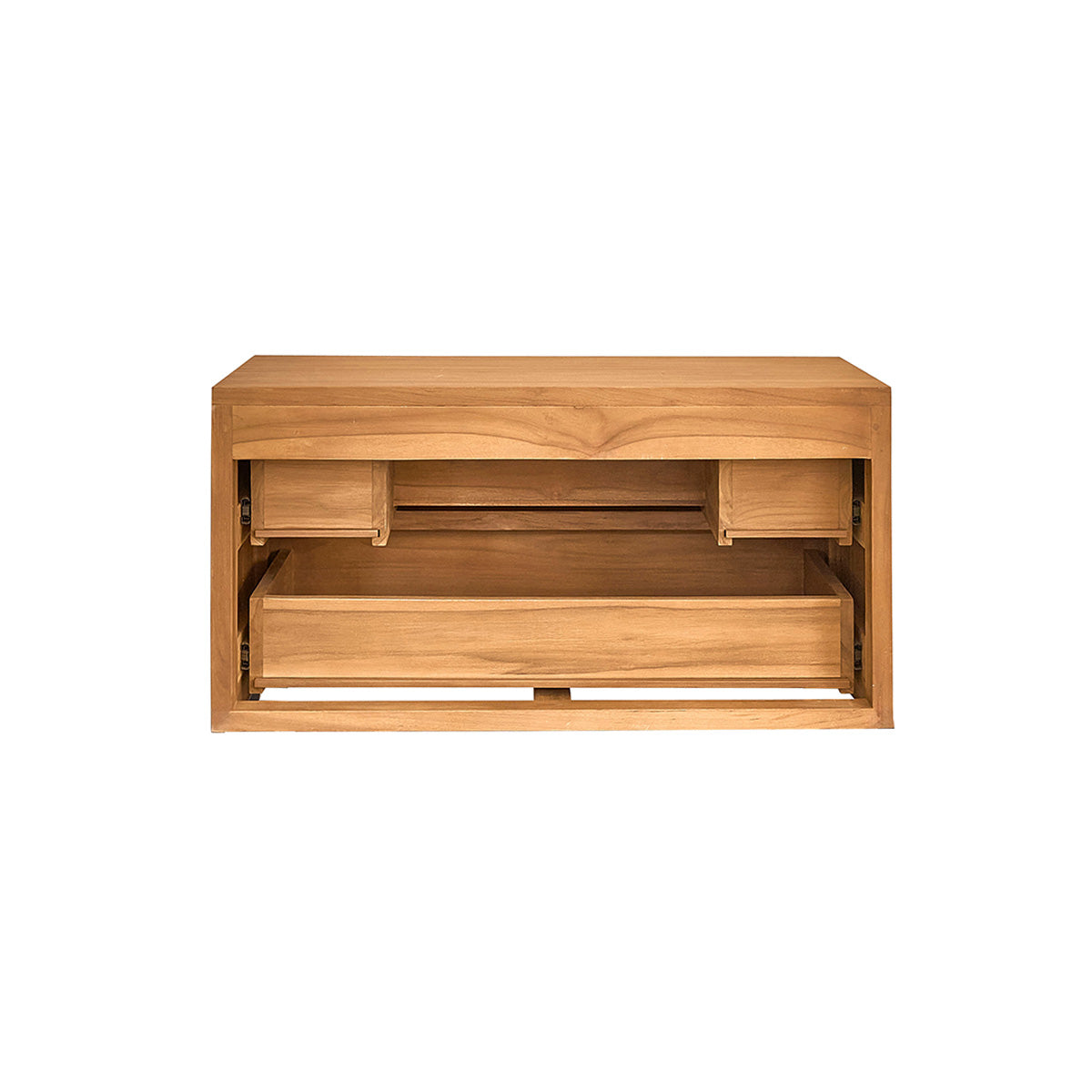 MAË - Mueble bajo lavabo suspendido de teca maciza de 80 cm