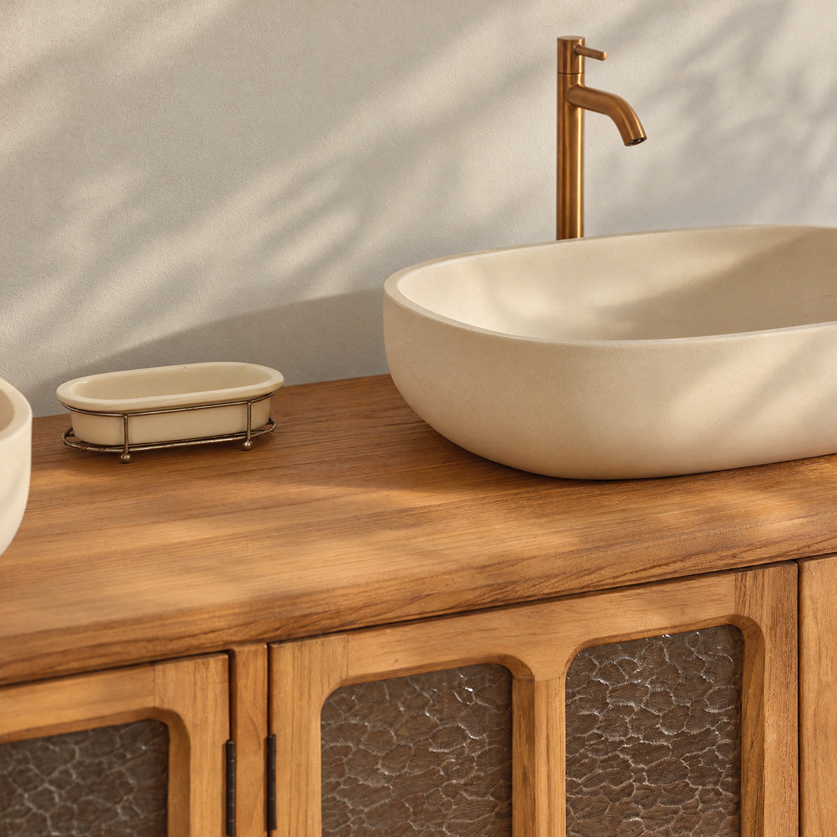 VELDE - Mueble bajo lavabo de teca reciclada de 180 cm