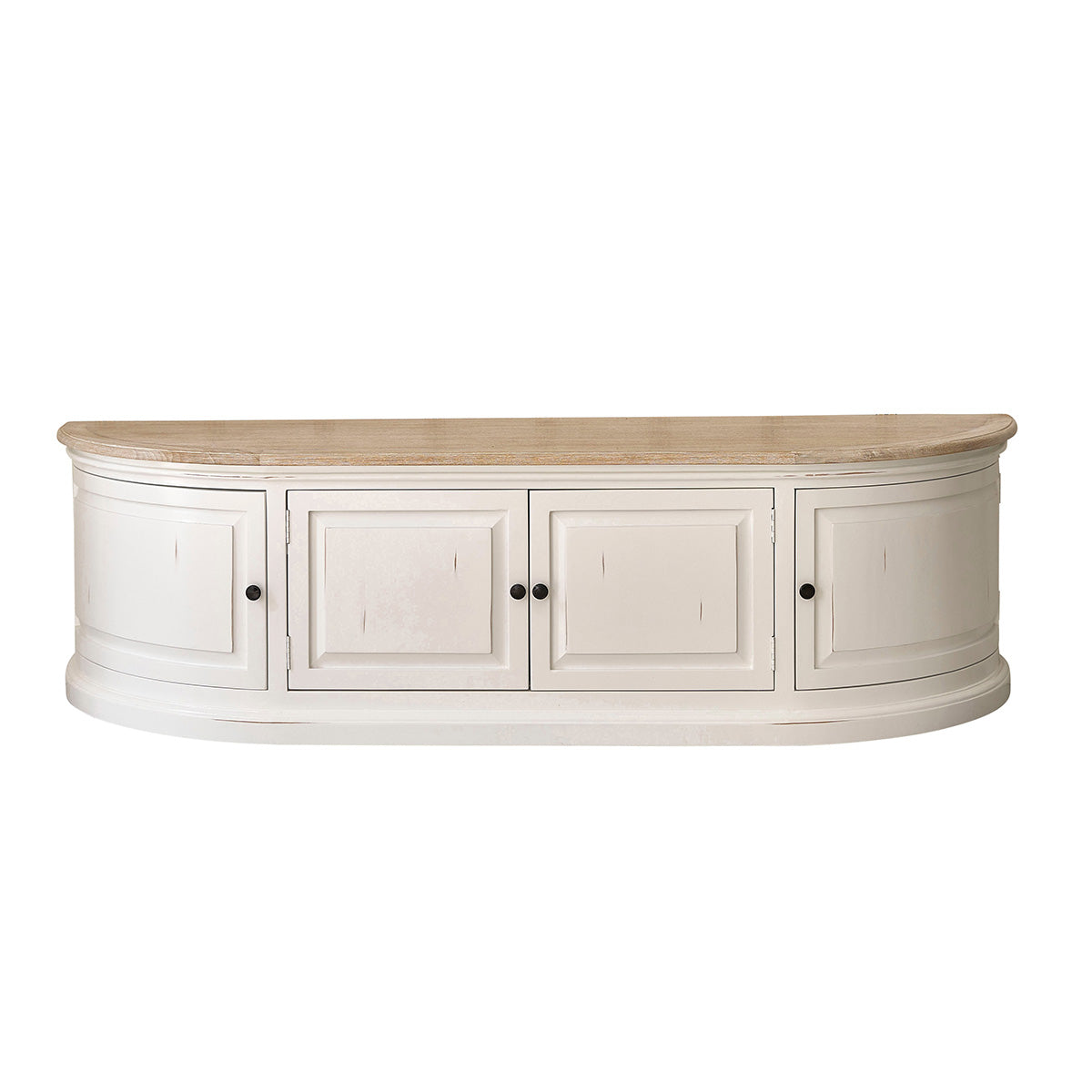 LONDRES - Mueble de TV de madera de caoba y teca blanco 160 cm