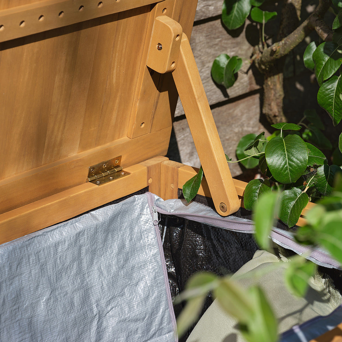 MILOS - Caja de almacenamiento para jardín de madera maciza de acacia aceitada