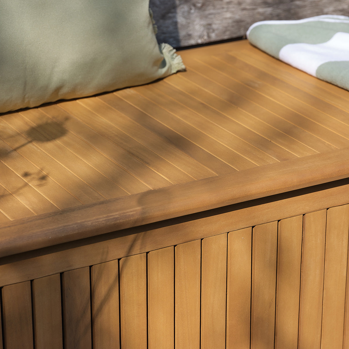 MILOS - Caja de almacenamiento para jardín de madera maciza de acacia aceitada