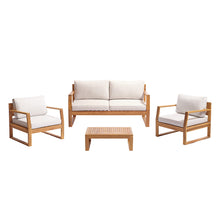 Conjunto de jardín bajo de acacia maciza aceitada
