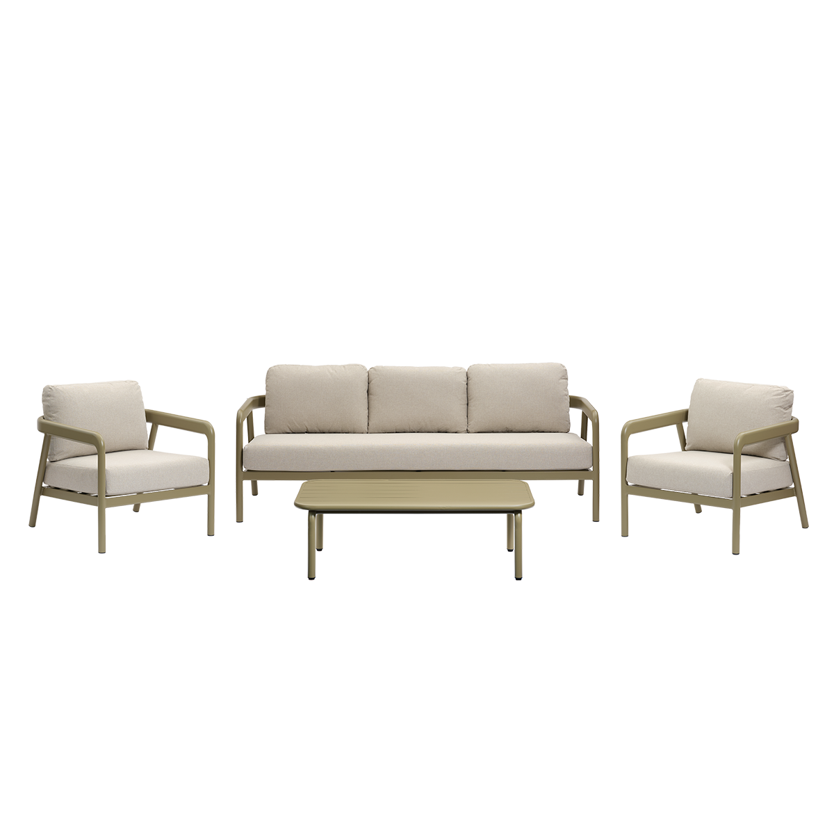 ORYO - Conjunto de muebles de jardín bajos de aluminio