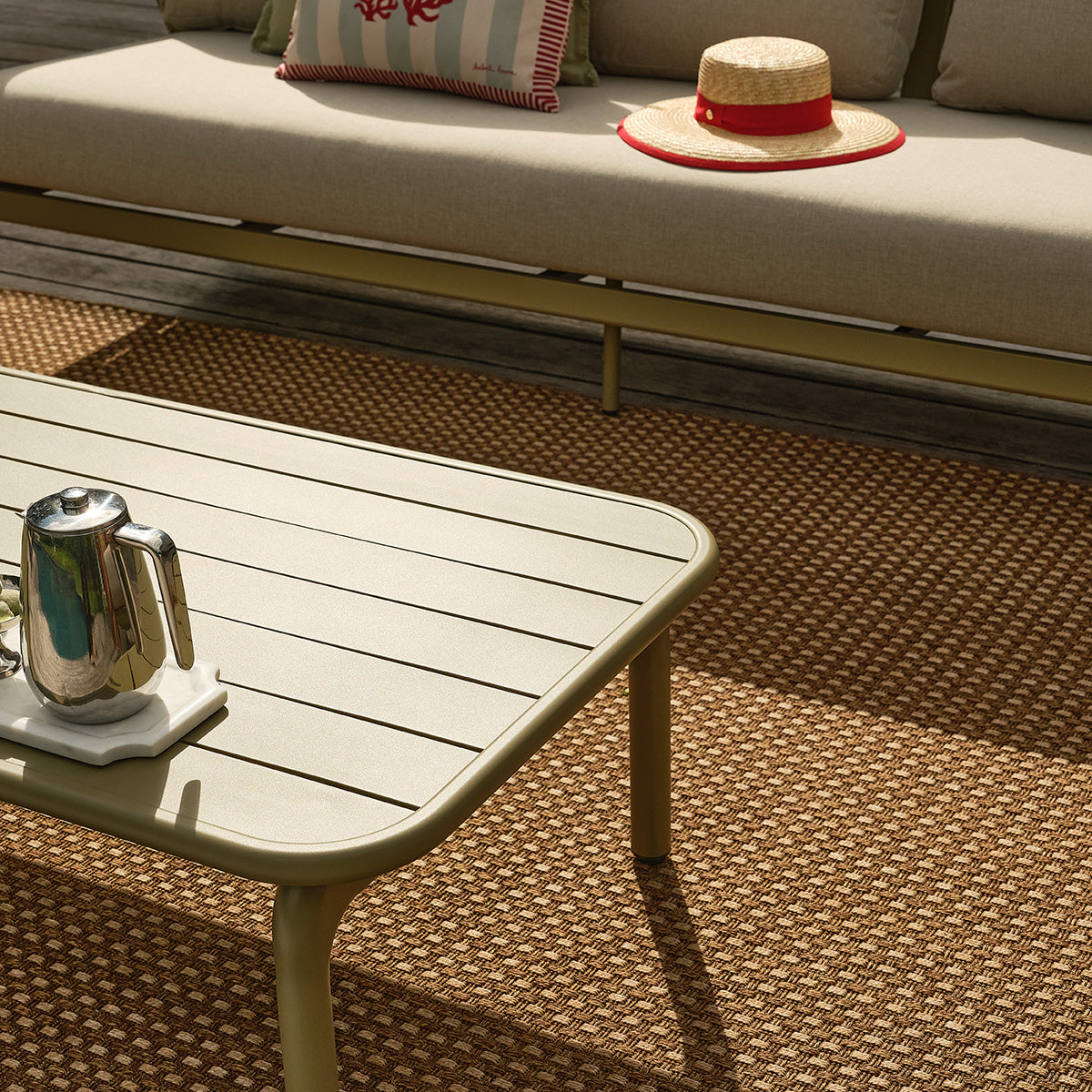ORYO - Conjunto de muebles de jardín bajos de aluminio